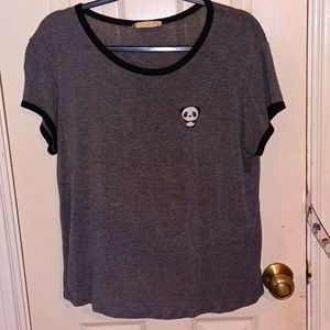 T-shirt with stitched panda